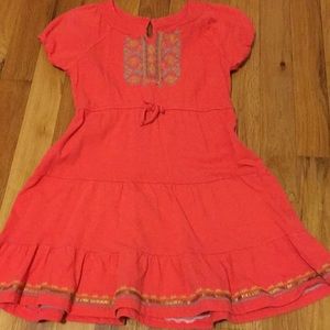 Orange Peasant Dress